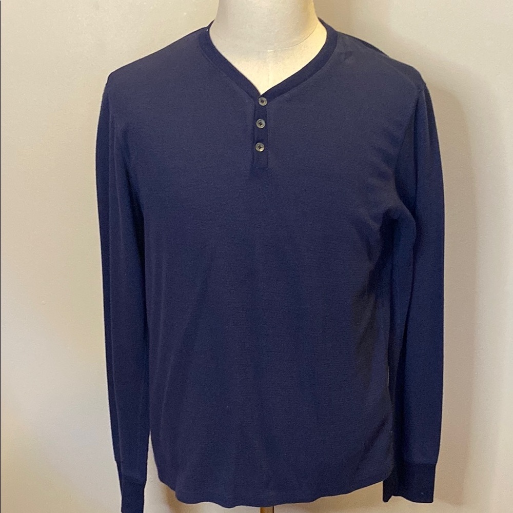 Guess Blue Long Sleeve Tee with Classic Design
